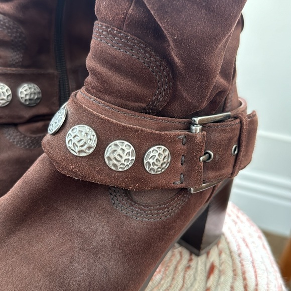 Biviel brown suede studded ankle boots - Picture 5 of 10
